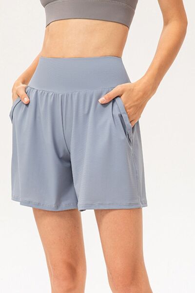 YogaFlex Pocketed Elastic Waist Active Shorts - FleekGoddess