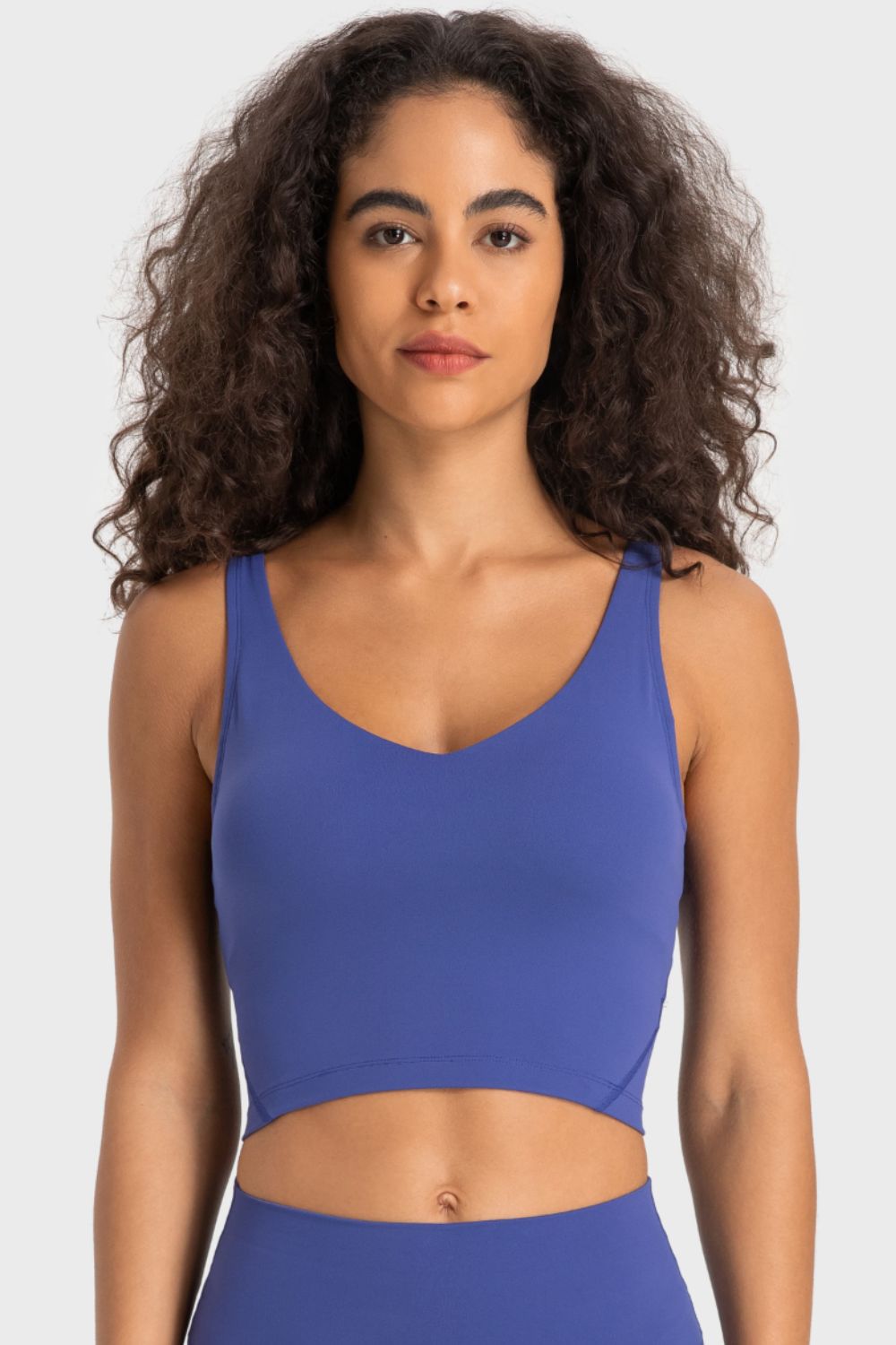TrainTech Deep V-Neck Crop Sports Bra - FleekGoddess
