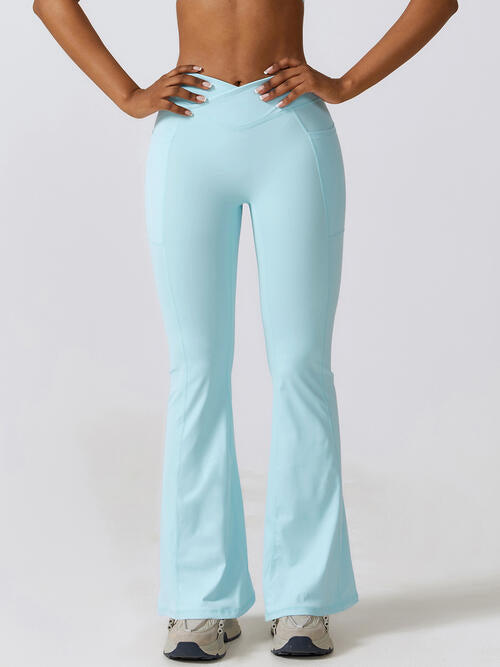 YogaFlex Flare Leg Active Pants with Pockets - FleekGoddess