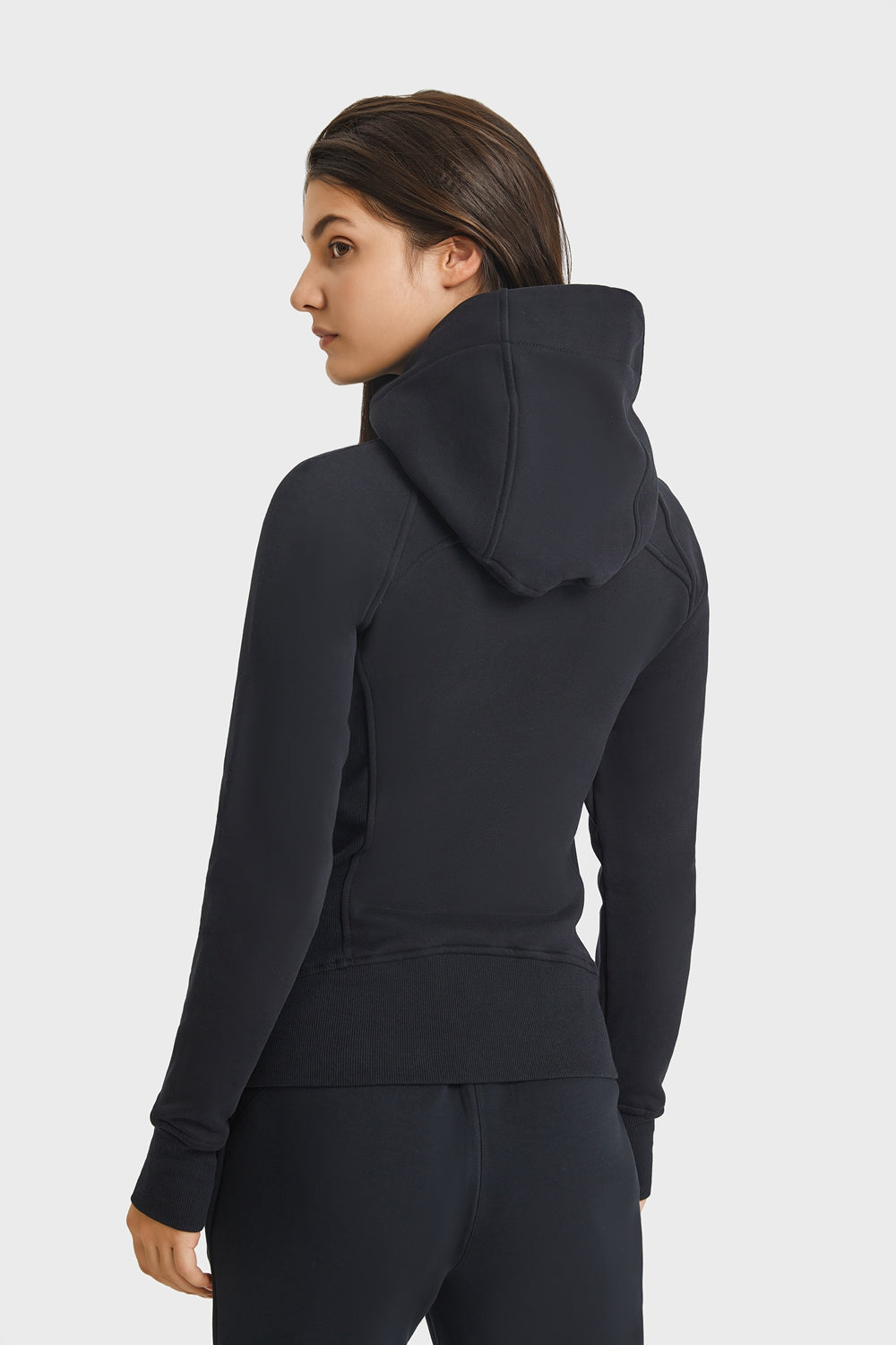 FleeceFlex Zip Up Seam Detail Hooded Sports Jacket - FleekGoddess