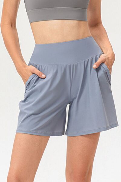 YogaFlex Pocketed Elastic Waist Active Shorts - FleekGoddess