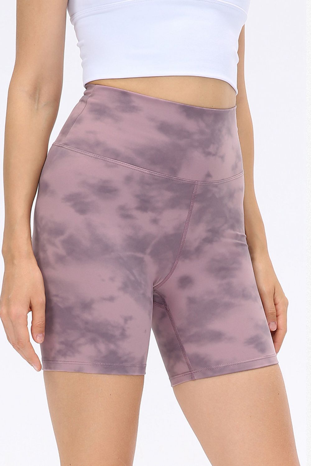 TrainTech Tie-Dye Wide Waistband Shorts - FleekGoddess