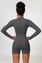 YogaFlex Half Zip Long Sleeve Romper - FleekGoddess