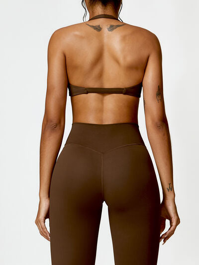 Twisted Halter Neck Active Bra - FleekGoddess