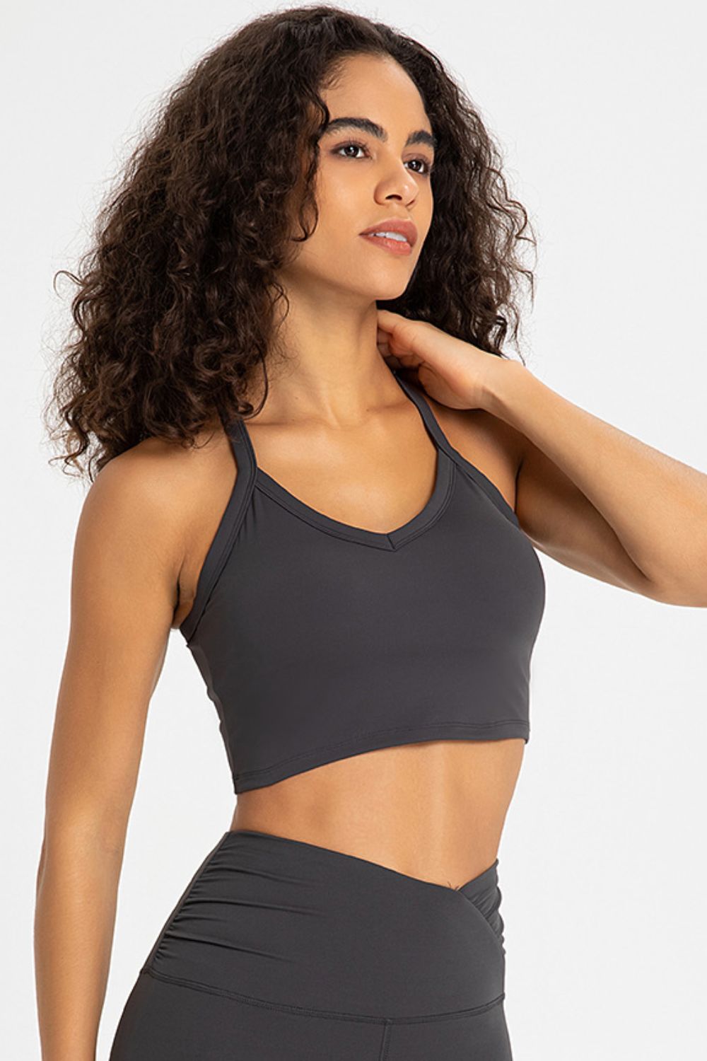TrainTech Crisscross Back V-Neck Sports Bra - FleekGoddess