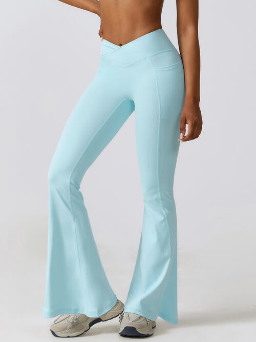 YogaFlex Flare Leg Active Pants with Pockets - FleekGoddess