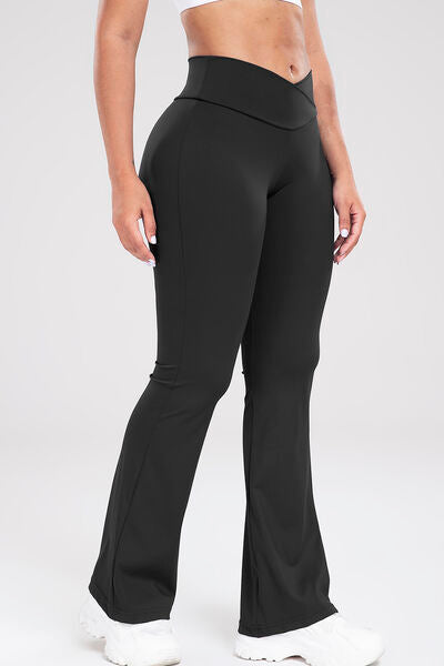 Wide Waistband Bootcut Active Pants - FleekGoddess