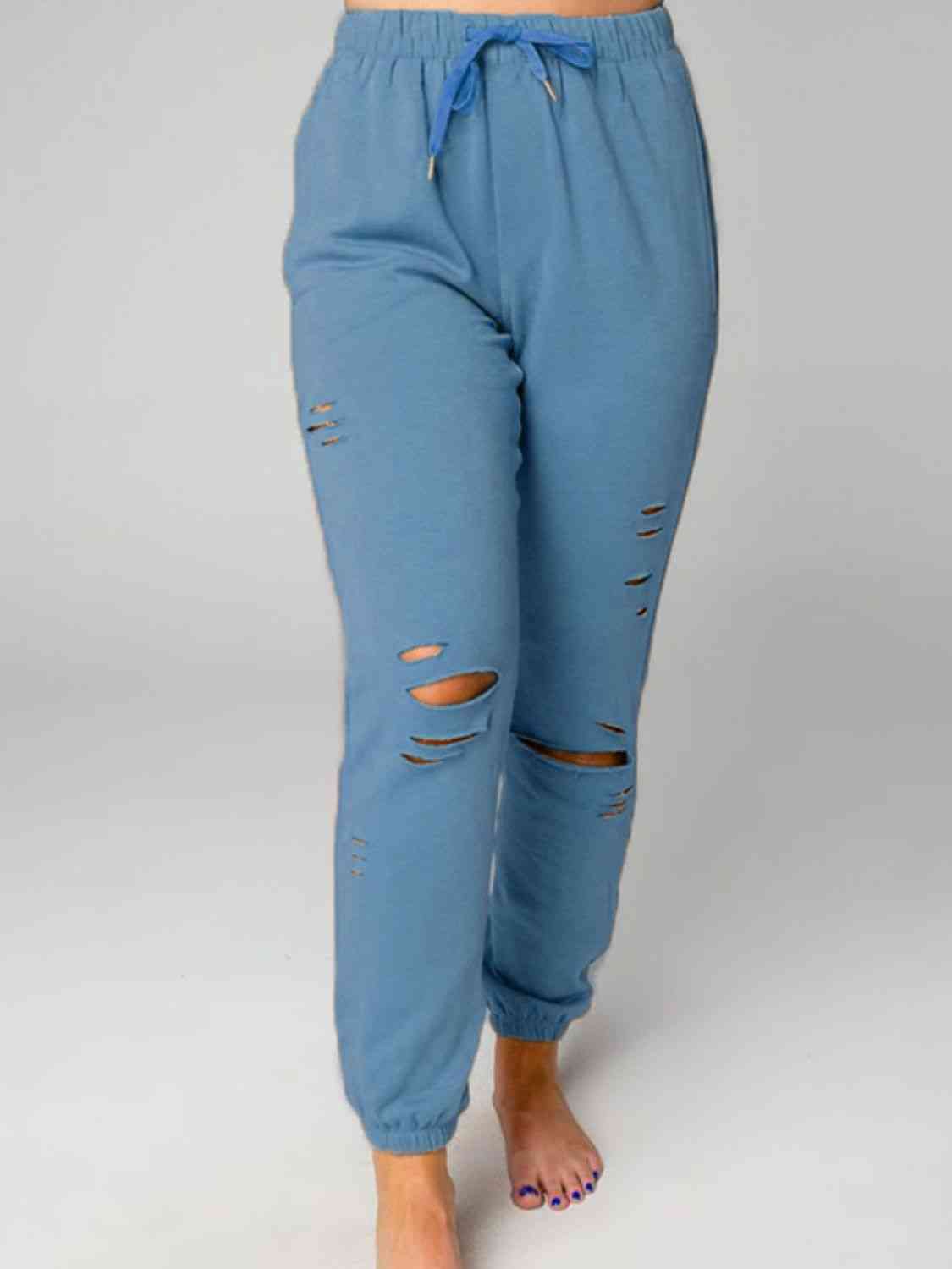 FleeceFlex Distressed Sweatshirt and Joggers Set - FleekGoddess