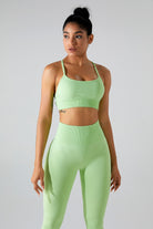 TrainTech Crisscross Scoop Neck Top and High Waist Pants Active Set - FleekGoddess