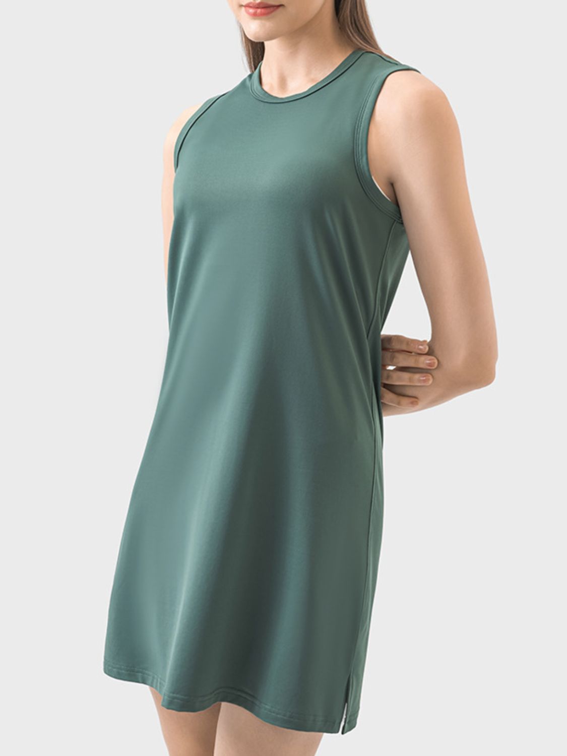 TrainTech Round Neck Sleeveless Active Dress - FleekGoddess