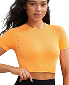 TrainTech Cropped Round Neck Active Top - FleekGoddess