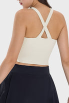 TrainTech Crisscross Grecian Neck Active Cami - FleekGoddess