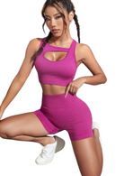 TrainTech Cutout Crop Top and Shorts Set - FleekGoddess