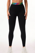 TrainTech Letter Printed High Waist Active Leggings - FleekGoddess