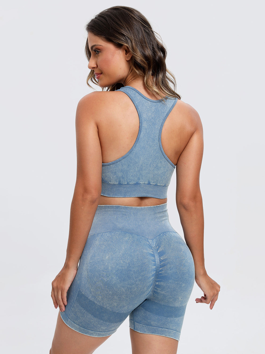 TrainTech Scoop Neck Wide Strap Top and Shorts Active Set - FleekGoddess