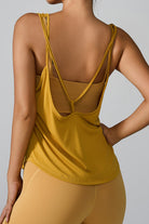 YogaFlex Crisscross Round Neck Active Tank - FleekGoddess