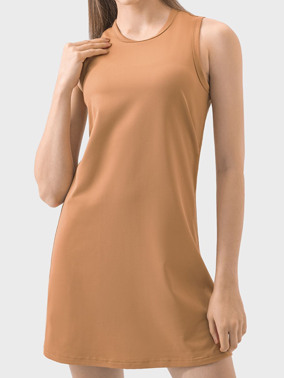 TrainTech Round Neck Sleeveless Active Dress - FleekGoddess