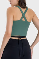 TrainTech Crisscross Grecian Neck Active Cami - FleekGoddess