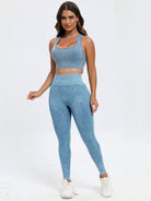 TrainTech Scoop Neck Wide Strap Top and Pants Active Set - FleekGoddess