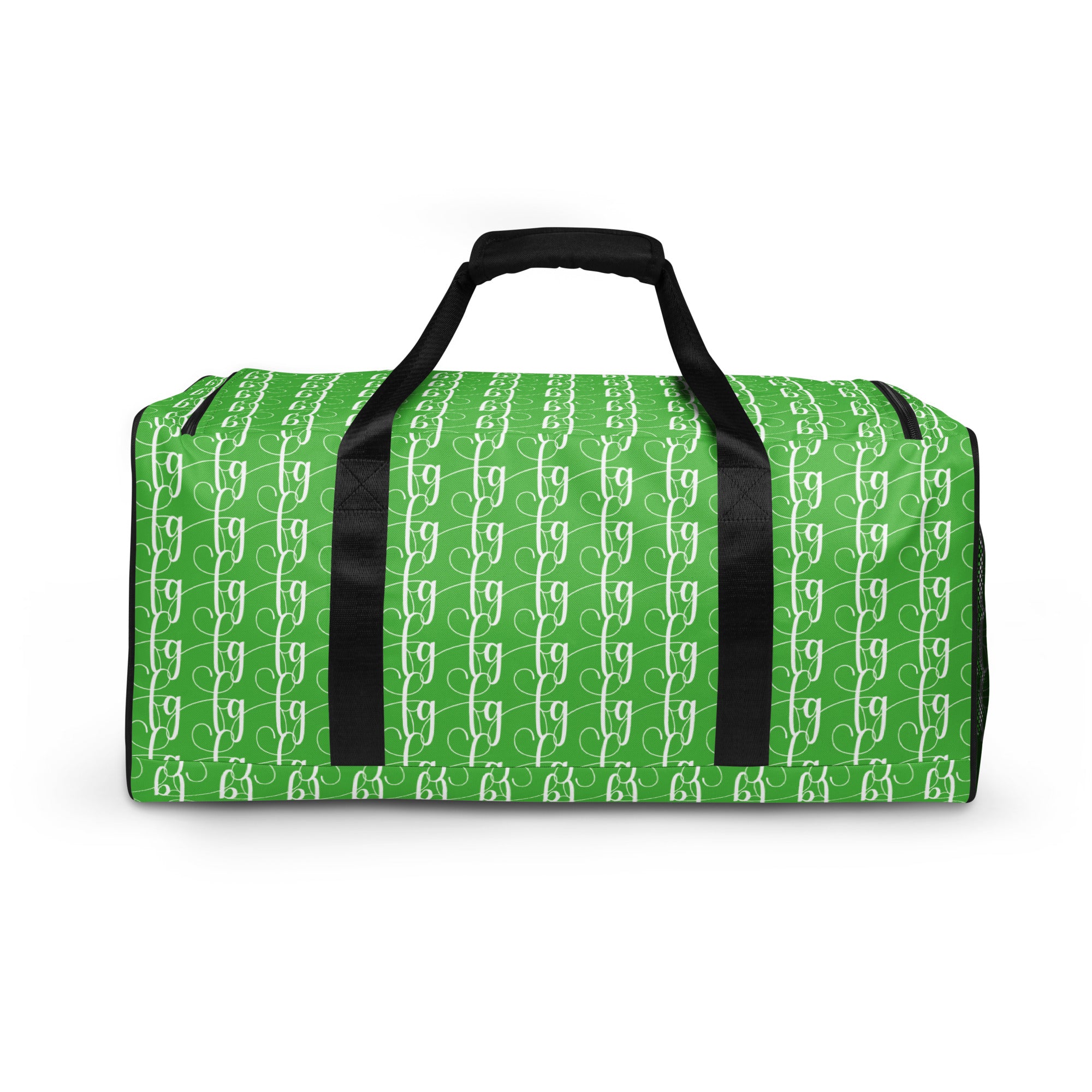 Mantis Green / White FG Blocked Duffle Bag - FleekGoddess