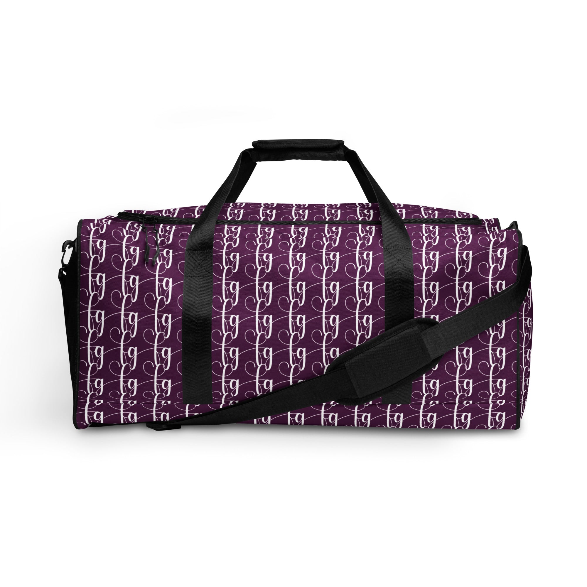 Tyrian Purple / White FG Blocked Duffle Bag - FleekGoddess