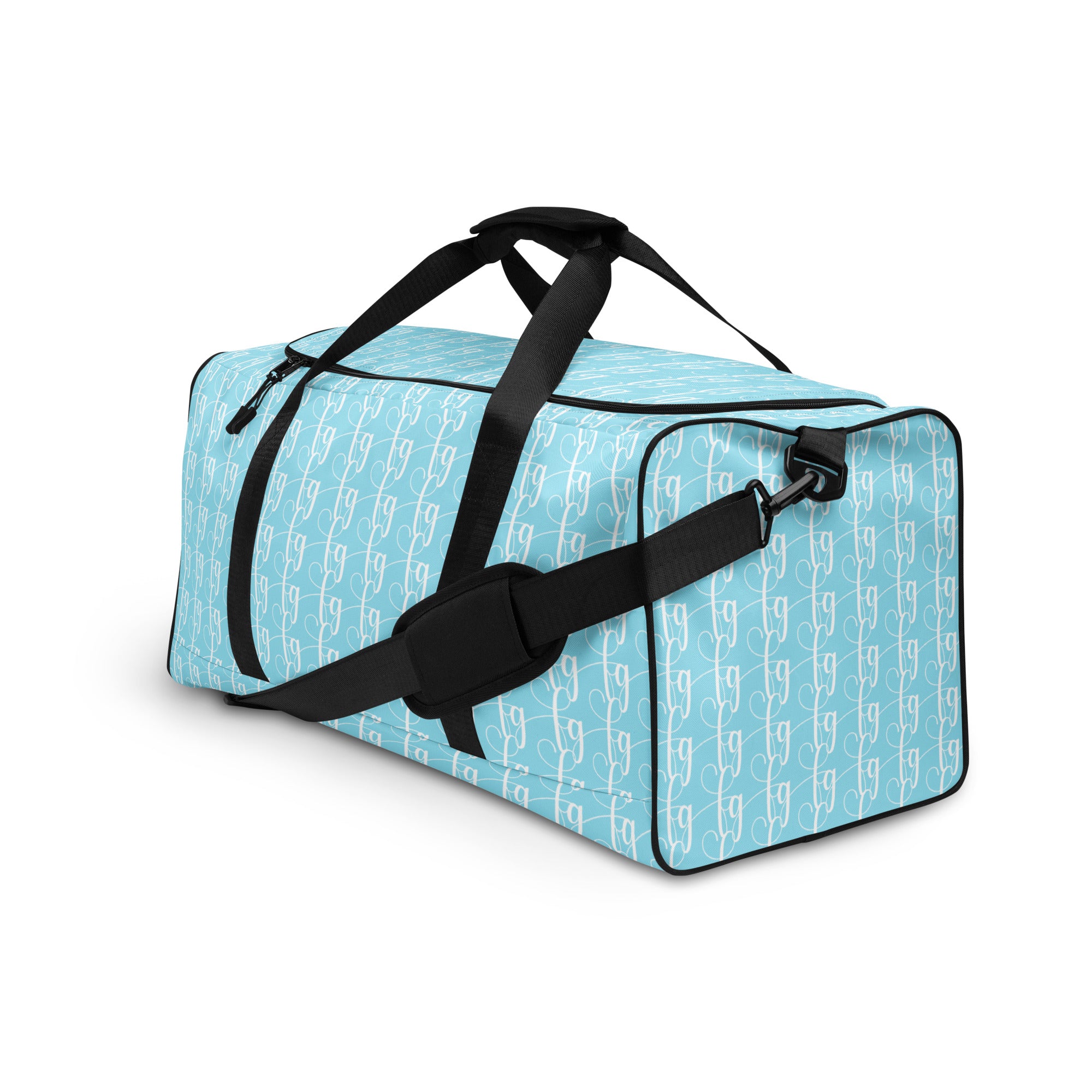 Blizzard Blue / White FG Blocked Duffle Bag - FleekGoddess