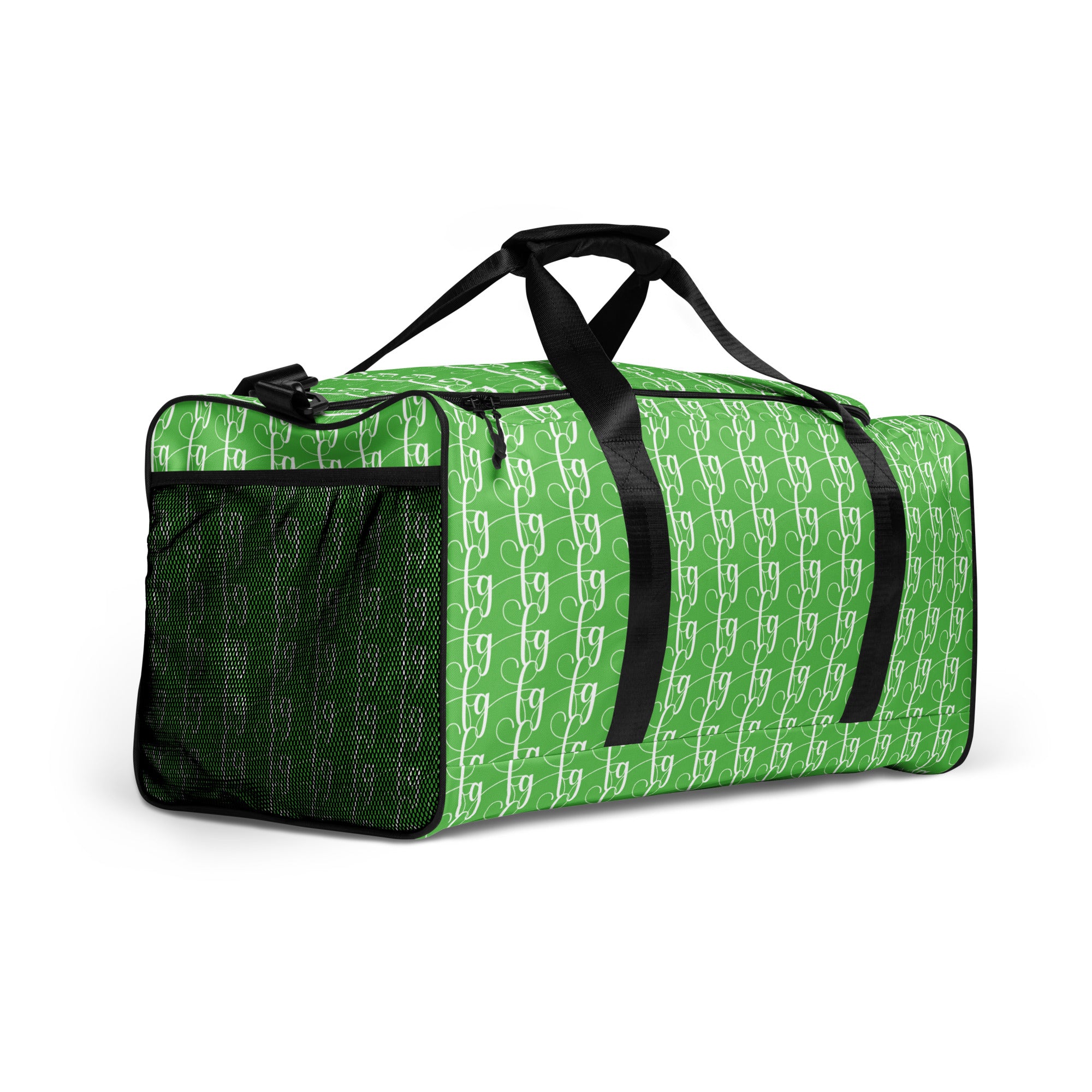 Mantis Green / White FG Blocked Duffle Bag - FleekGoddess