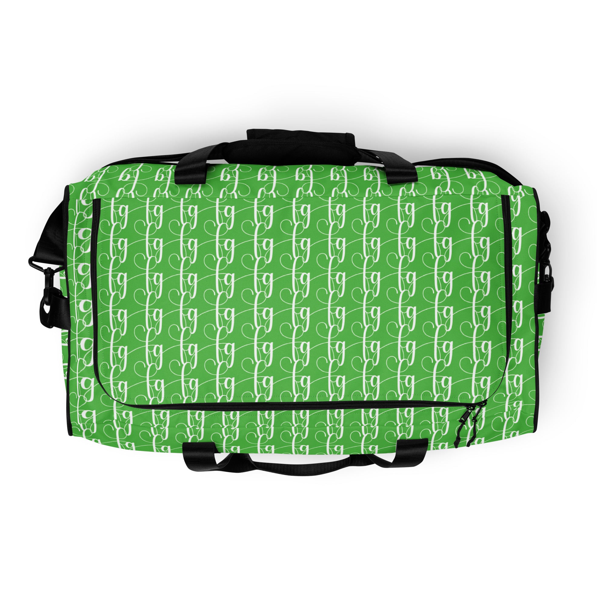 Mantis Green / White FG Blocked Duffle Bag - FleekGoddess