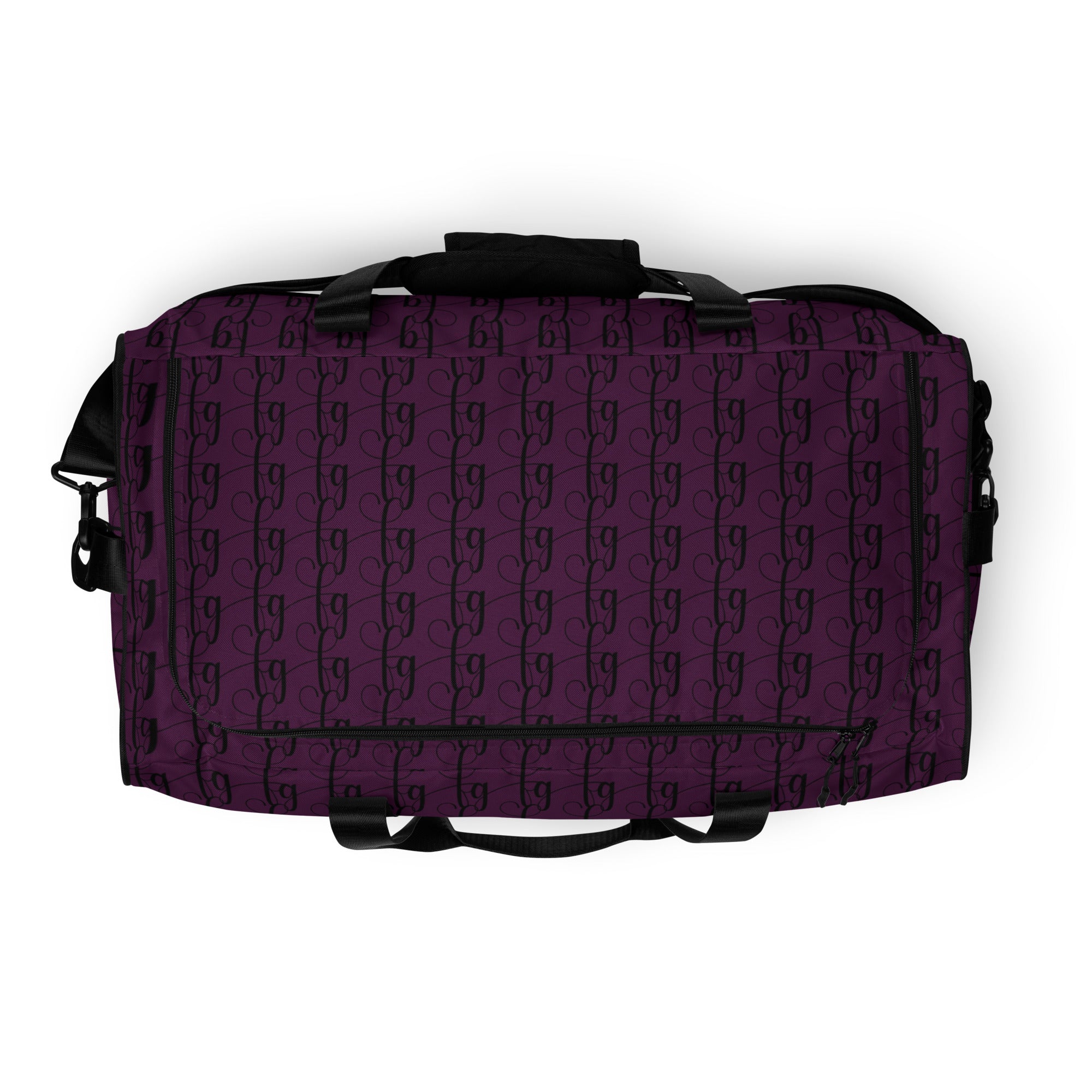 Tyrian Purple / Black FG Blocked Duffle bag - FleekGoddess