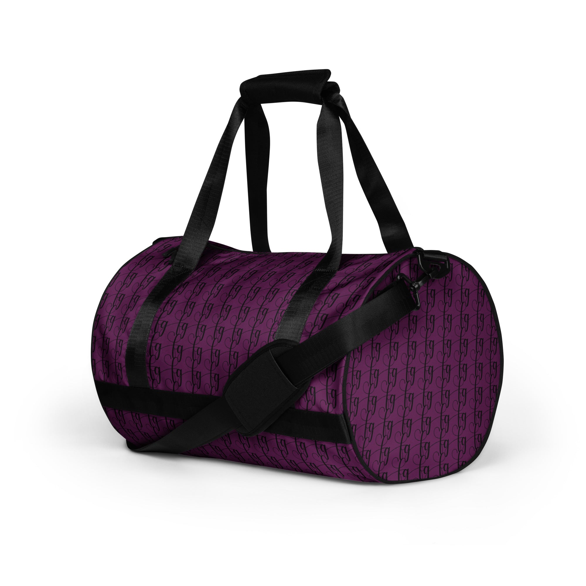 Tyrian Purple / Black FG Blocked Gym Bag - FleekGoddess