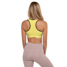 Paris Daisy Yellow / White FG Blocked Padded Sports Bra - FleekGoddess