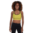 Paris Daisy Yellow / Black FG Blocked Padded Sports Bra - FleekGoddess