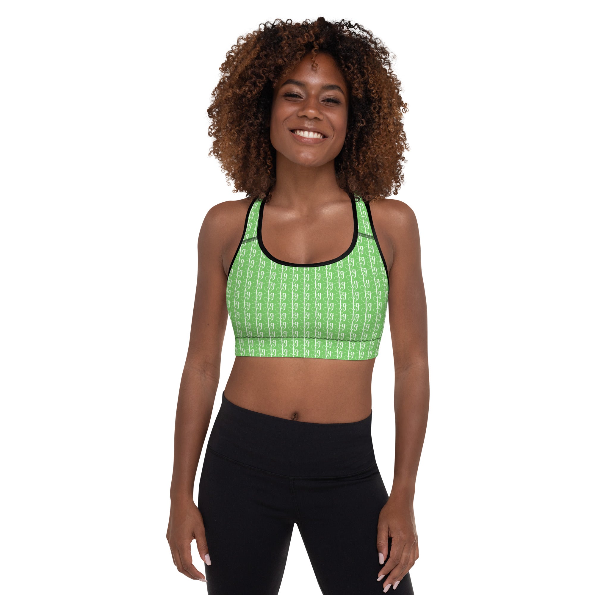 Mantis Green FG Blocked Padded Sports Bra - FleekGoddess