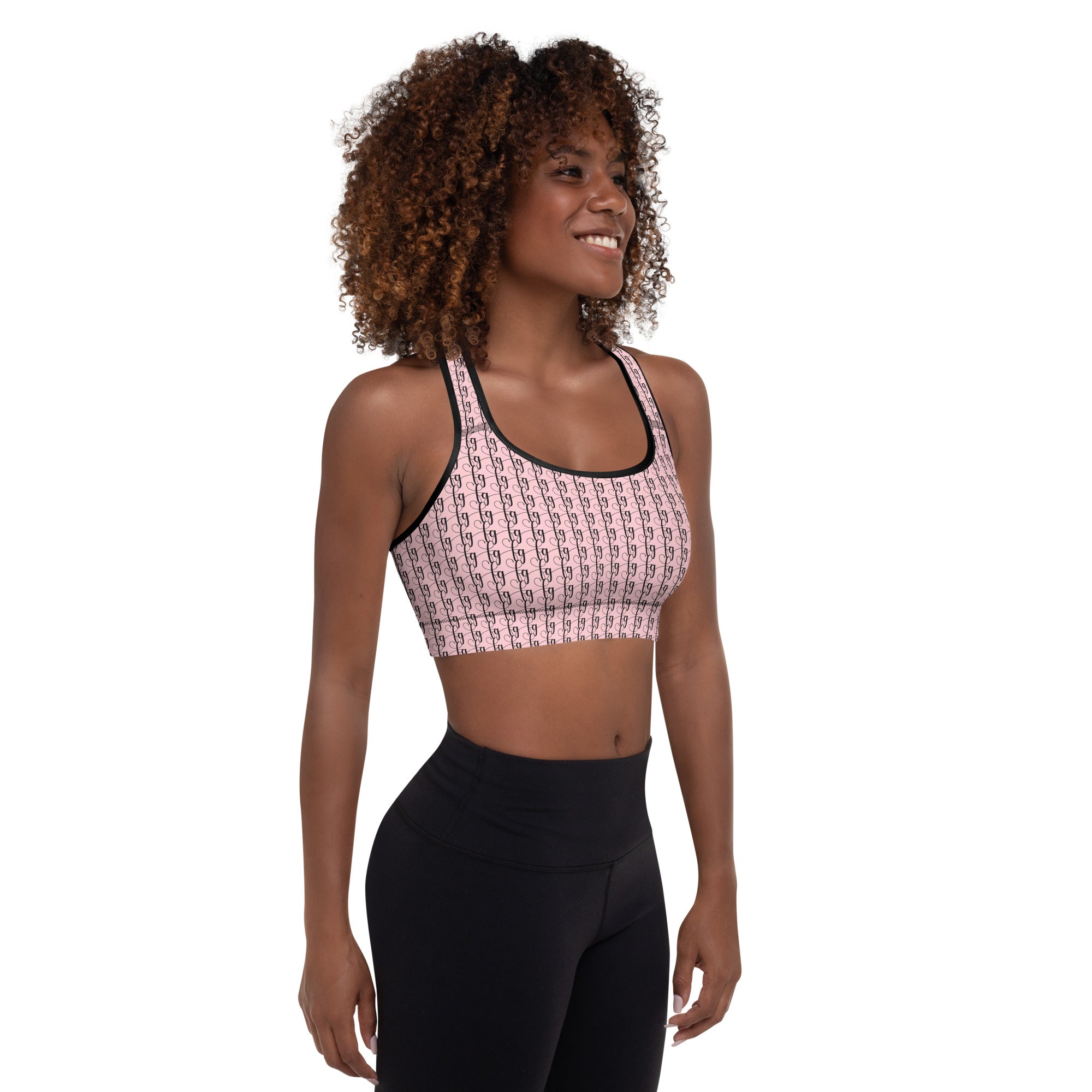 Pink / Black FG Blocked Padded Sports Bra - FleekGoddess