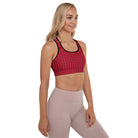 Red / Black FG Blocked Padded Sports Bra - FleekGoddess