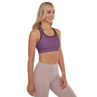 Tyrian Purple / White FG Blocked Padded Sports Bra - FleekGoddess