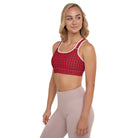 Red / Black FG Blocked Padded Sports Bra - FleekGoddess