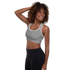 Gray / White FG Blocked Padded Sports Bra - FleekGoddess