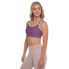 Tyrian Purple / White FG Blocked Padded Sports Bra - FleekGoddess