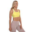 Paris Daisy Yellow / White FG Blocked Padded Sports Bra - FleekGoddess