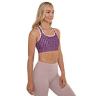 Tyrian Purple / White FG Blocked Padded Sports Bra - FleekGoddess