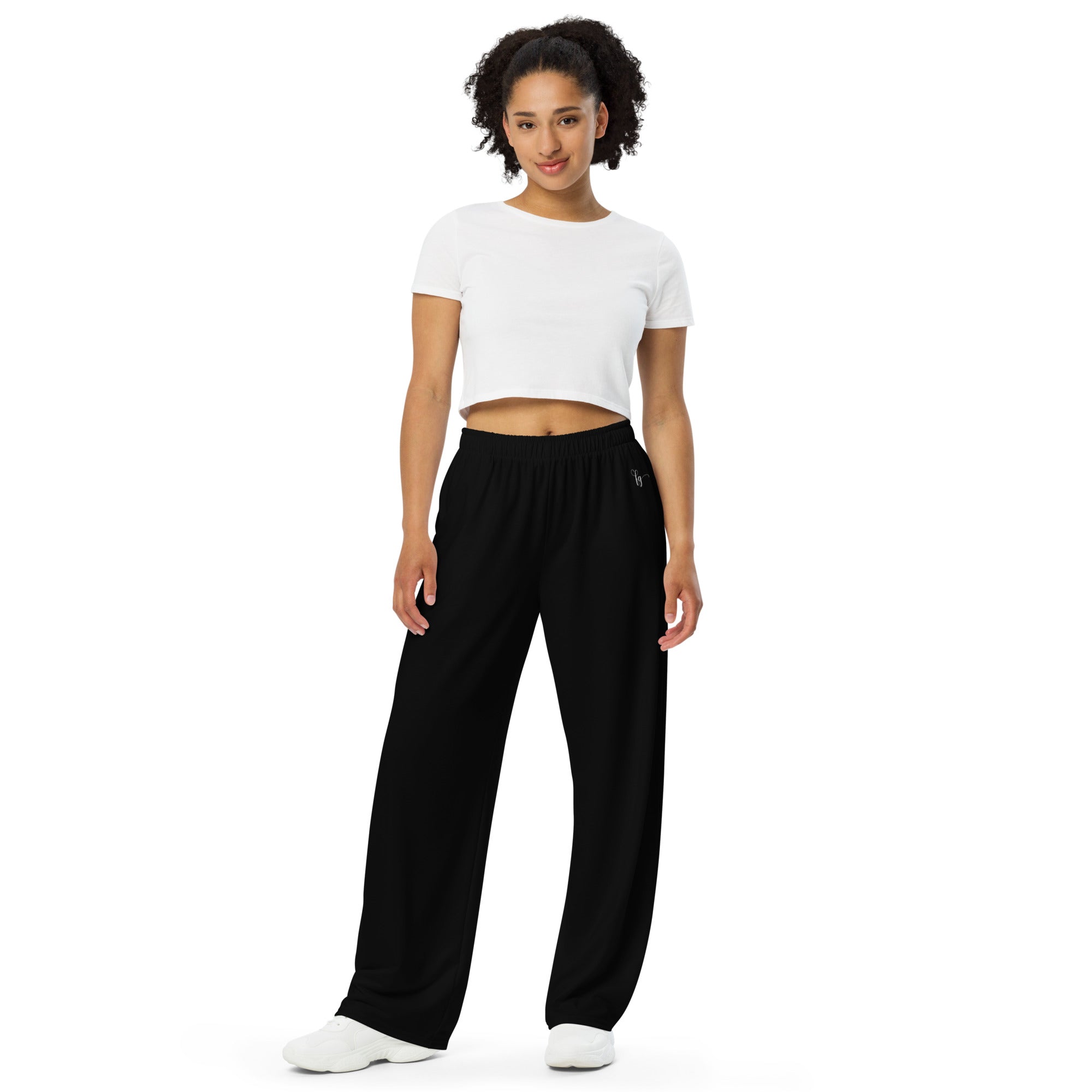 Black / White FG Wide-Leg Pants - FleekGoddess