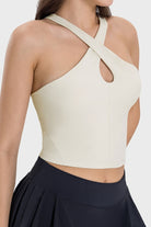 TrainTech Crisscross Grecian Neck Active Cami - FleekGoddess