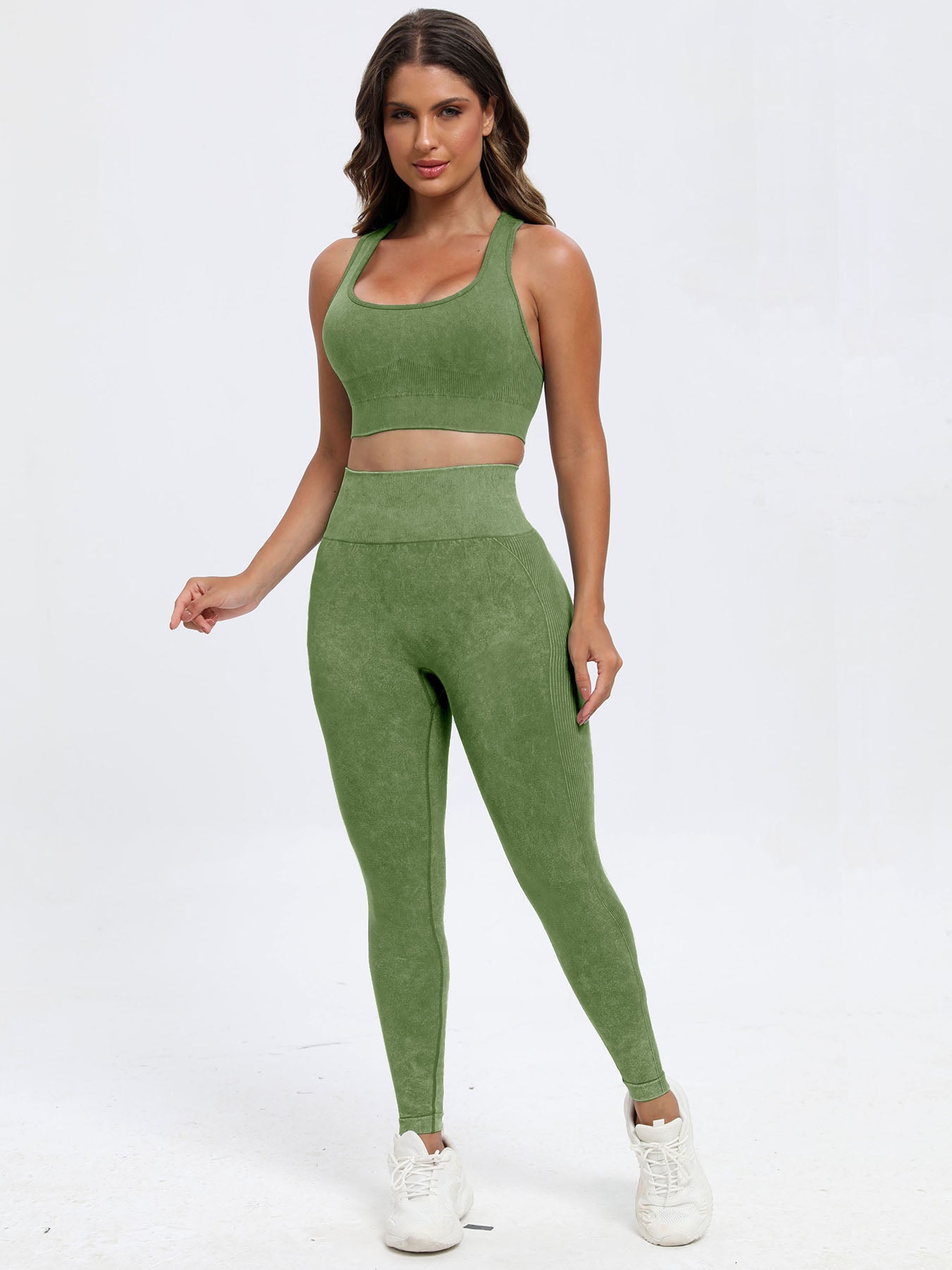 TrainTech Scoop Neck Wide Strap Top and Pants Active Set - FleekGoddess