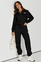 FleeceFlex Quarter Zip Top and Drawstring Pants Active Set - FleekGoddess