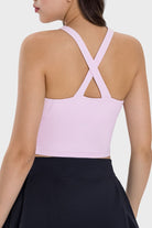 TrainTech Crisscross Grecian Neck Active Cami - FleekGoddess