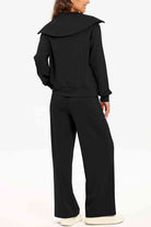 FleeceFlex Half Zip Collared Neck Sweatshirt and Pants Set - FleekGoddess