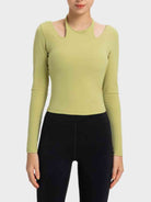 TrainTech Halter Neck Long Sleeve Sporty Top - FleekGoddess