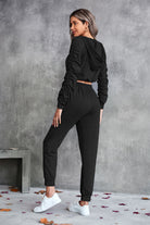 FleeceFlex Ruched Raglan Sleeve Hoodie and Joggers Set - FleekGoddess