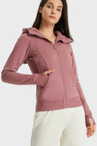 FleeceFlex Zip Up Seam Detail Hooded Sports Jacket - FleekGoddess